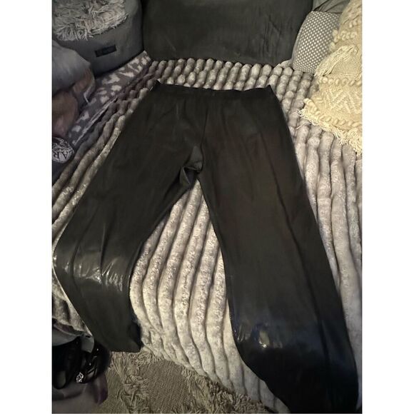 Vs Pink Leggings xxl wet look shiny faux leather shimmer - Picture 3 of 4